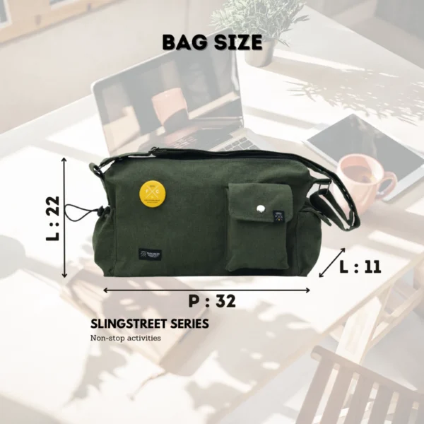 Shoulder Bag Kanvas Royale Selempang Kekinian Unisex SlingStreet Series