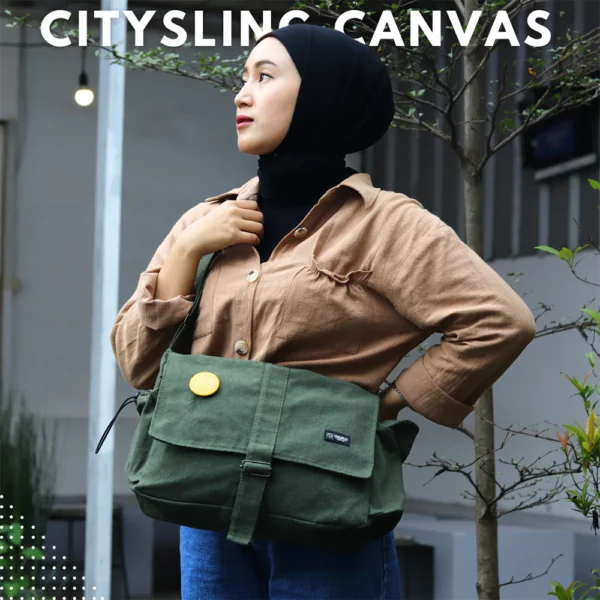 id-11134207-7r98r-lwu3rlk5s2ve32 Tas Selempang Kanvas Pria Wanita Kekinian Sling Bag Laptop Kerja Kuliah CitySling Series