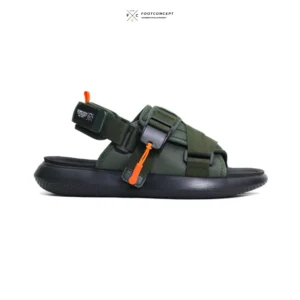 Sandal Kasual Pria Wanita Slide Gunung VLX Olive Full Black
