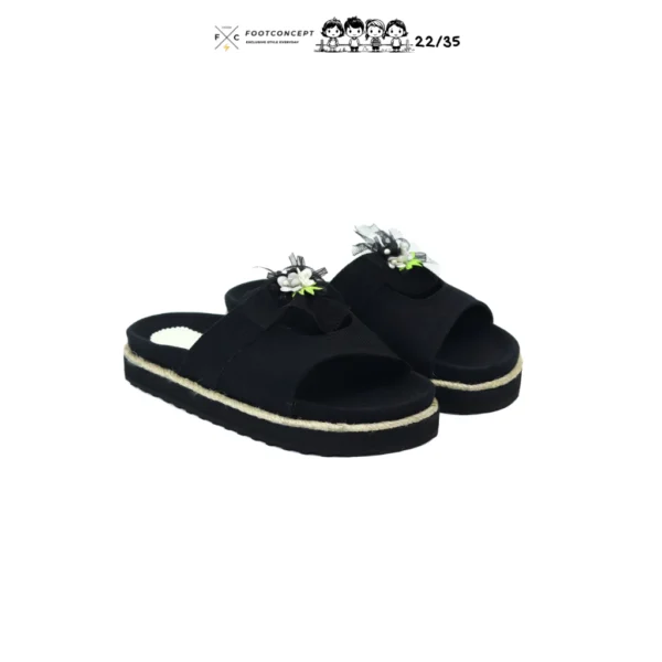 Sandal Kasual Anak Balita Perempuan Cewek Paws Black Series