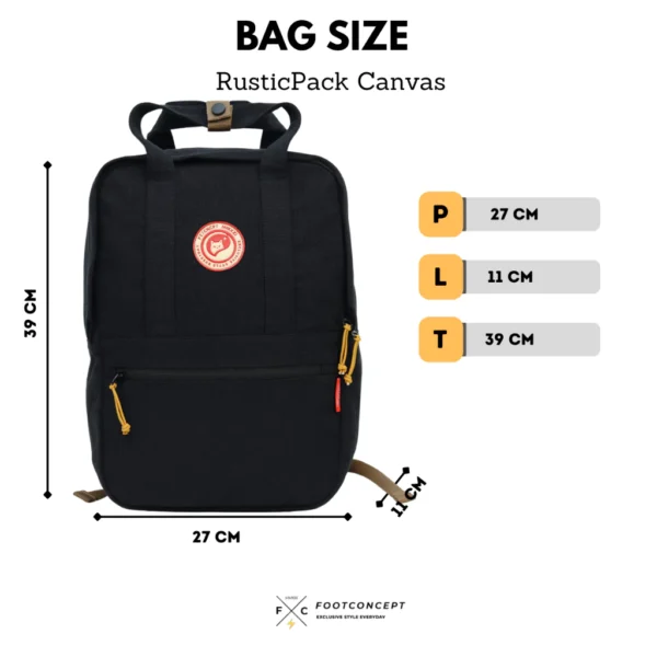 Tas Ransel Kanvas Wanita Kuliah Sekolah Kerja Laptop RusticPack Series