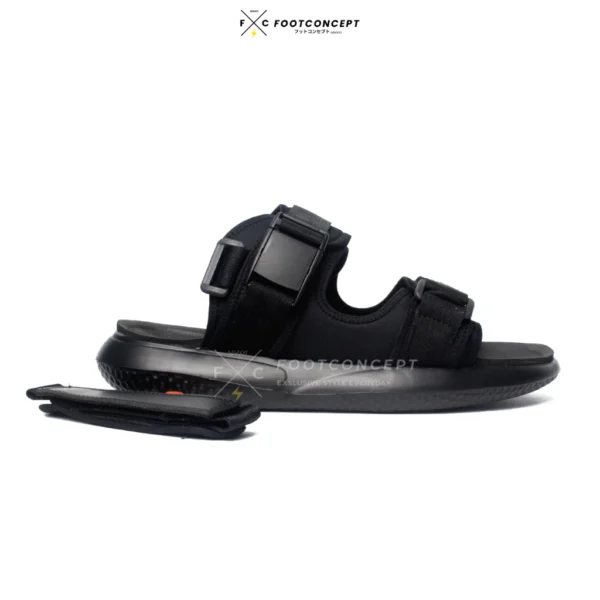 Sandal Kasual Gunung Pria Wanita Kekinian Fullblack Lulue Series 36-44