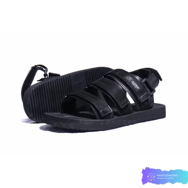 Sandal Flat Unisex Pria Wanita Aera Fullblack Sintetis Rubber 36/44