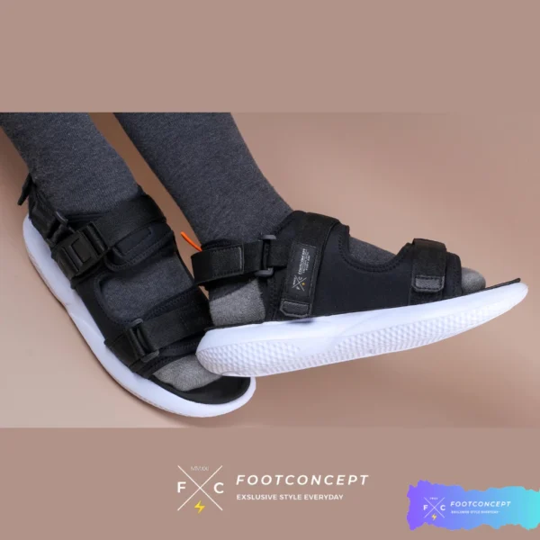Sandal Gunung Unisex Double Strap Lulue Black White Series 36-44