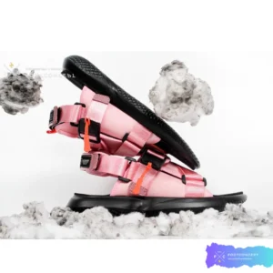 Sandal Cewe Kasual Outdoor Sendal Wanita Flat Slide Vlx Lulue Black Pink 36-44