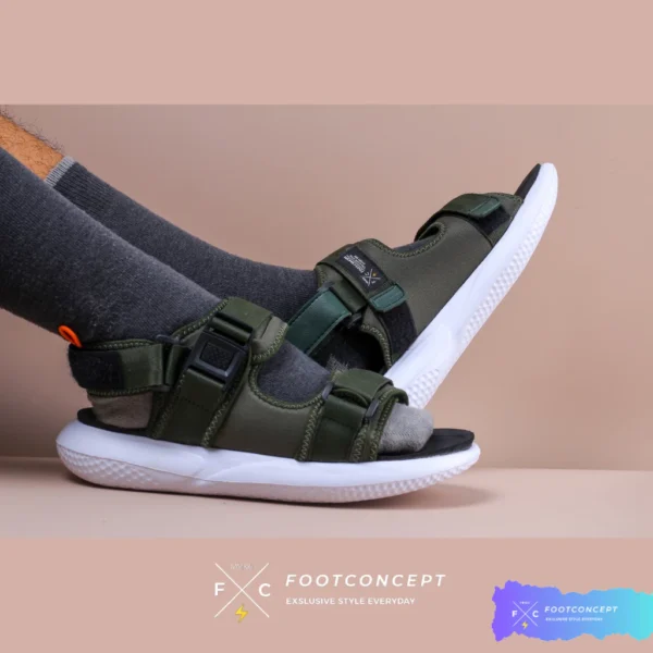 Sandal Kasual Unisex Pria Wanita Slide Sandals Double Strap Lulue Army Size 36-44