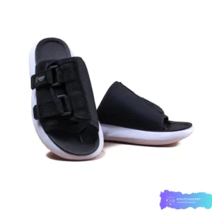 Sandal Slide Pria Wanita Sendal Kasual Slide Lulue Black White 36-44
