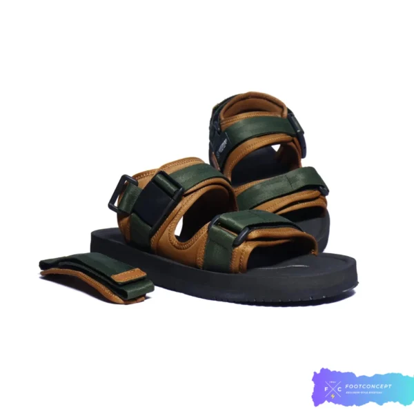 Sandal Kasual Unisex Hanzo Slide Double Strap Tanolive