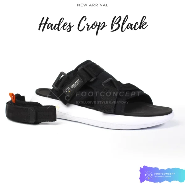 Sendal Gunung Unisex Sandal Kasual Hades Crop Black White 36-44